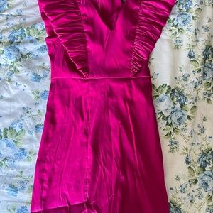 DO+BE Vibrant Pink Asymmetrical Dress (Great for Rush)